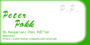 peter pokk business card
